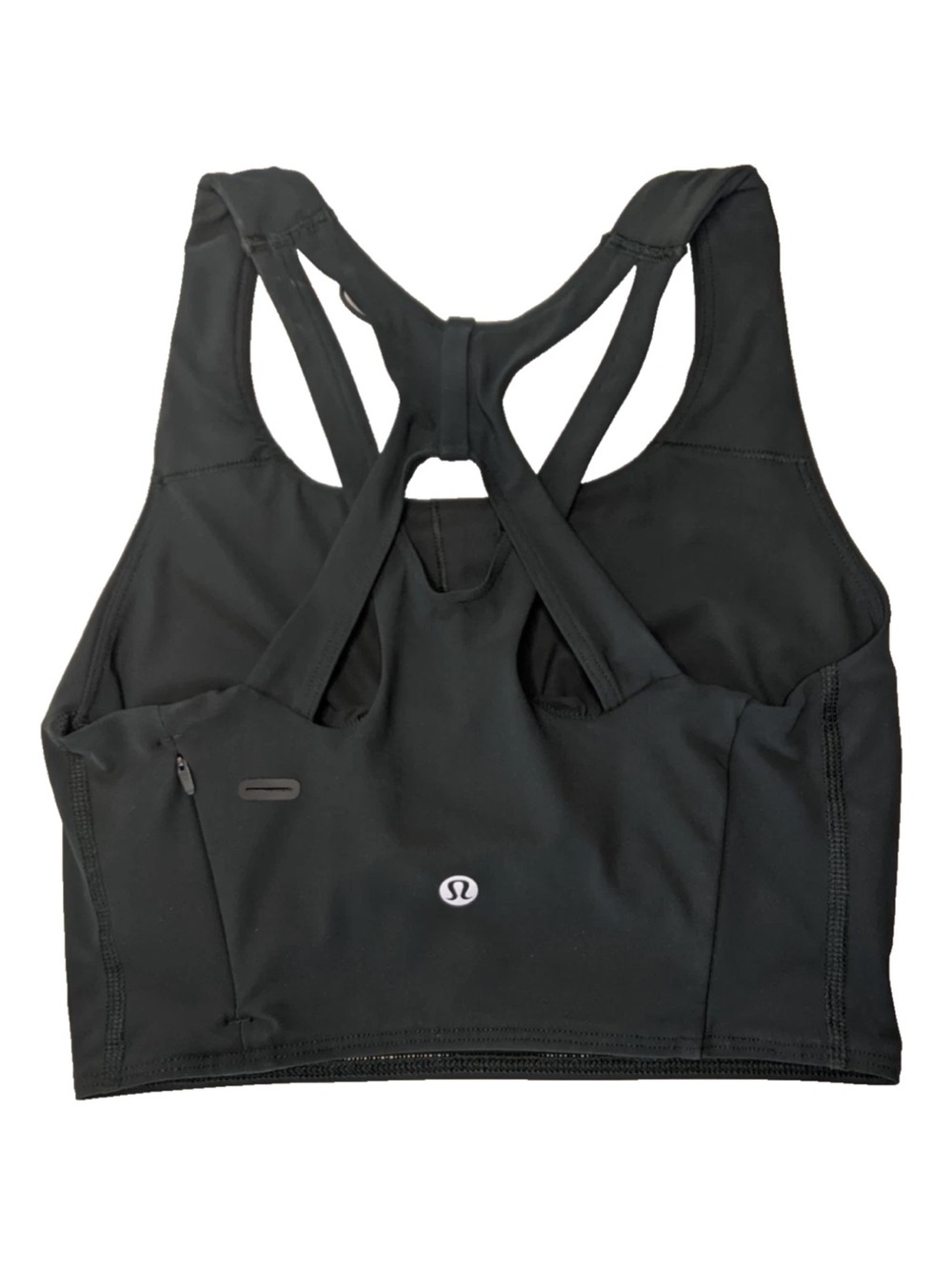 lululemon athletica Stash It Green Sports Bra Zipper Pocket Size 4